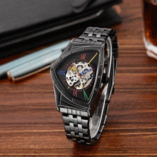 Load image into Gallery viewer, Features Hollow Triangular Mechanical Watches Stainless Steel Men&#39;s Wristwatches Fashion Brand Men Clock Male Dropshipping!!! - SWAGG FASHION
