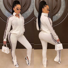 Load image into Gallery viewer, HAOYUAN Side Leopard Print Two Piece Set Tracksuit Women Top Jogger Pant Sweat Suits Matching Sets 2 Piece Fall Winter Outfits - SWAGG FASHION
