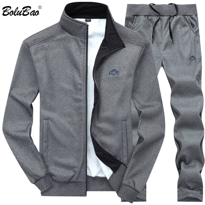 BOLUBAO Men Tracksuits Solid Color Sportswear 2019 Autumn Men's Jacket + Pants Tracksuit Male Sweatshirt Casual 2 Piece Set - SWAGG FASHION