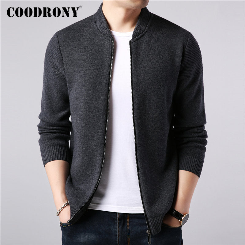 COODRONY Brand Sweater Coat Men Cashmere Wool Cardigan Men Clothes 2019 New Arrivals Autumn Winter Thick Warm Zipper Coats 91088 - SWAGG FASHION