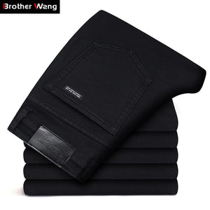 Classic Advanced Stretch Black Jeans 2019 Winter New Style Business Fashion Denim Slim Fit Jean Trousers Male Brand Pants - SWAGG FASHION