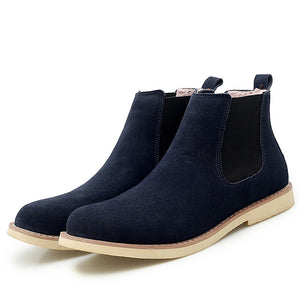 2019 Winter Blue High Quality Leather Chelsea Boots Men Casual Boots Shoes For Male Botas Zapatos De Hombre Chaussure Homme - SWAGG FASHION