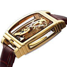 Load image into Gallery viewer, Transparent Automatic Mechanical Watch Men Steampunk Skeleton Luxury Gear Self Winding Leather Men&#39;s Clock Watches montre homme - SWAGG FASHION
