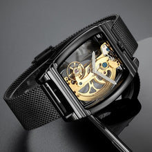Load image into Gallery viewer, Transparent Automatic Mechanical Watch Men Steampunk Skeleton Luxury Gear Self Winding Leather Men&#39;s Clock Watches montre homme - SWAGG FASHION
