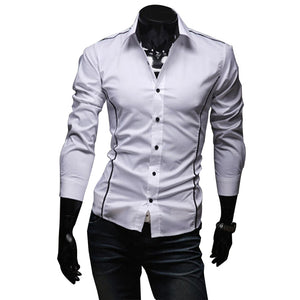 2018 New Mens Casual Shirts Slim Fit Long Sleeve Gray Male Striped Shirts Camisa Social Clothes Chemise Homme Plus Size M-3XL 50 - SWAGG FASHION