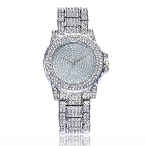Hip Hop Mens Iced Out Watches Luxury Date Quartz Wrist Watches With Rhinestone Stainless Steel Watch For Women Men Jewelry#50 - SWAGG FASHION