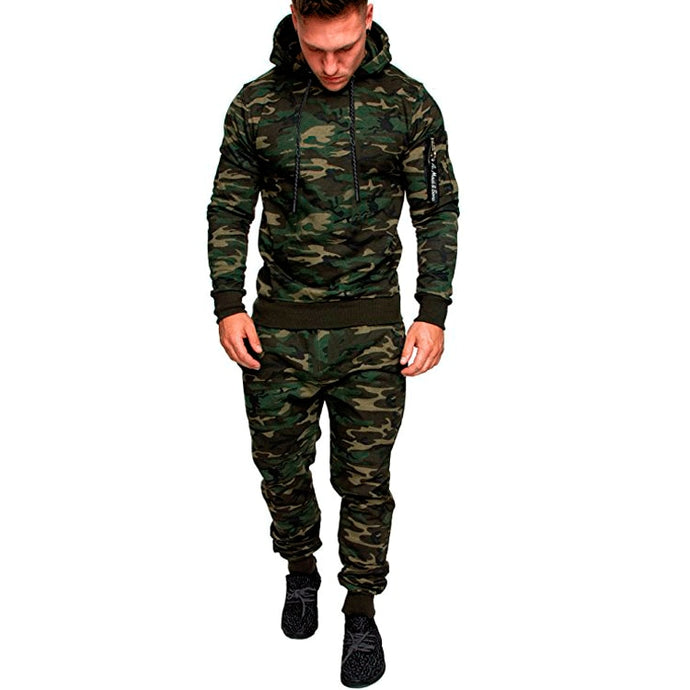 Autumn Winter Tracksuit Men Camouflage Sportswear Hooded Sweatshirt Jacket+pant Sport Suit Male Chandal Hombre Survetement Homme - SWAGG FASHION