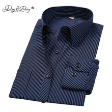 Load image into Gallery viewer, 2020 Men Shirt Mens Business Casual Long Sleeved Slim Fit Shirts Men Striped Dress Work Social Dress Shirt Brand Clothes DS022 - SWAGG FASHION
