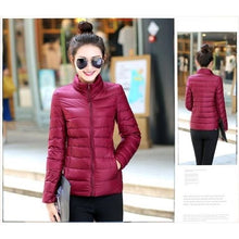 Load image into Gallery viewer, Winter Women&#39;s Down Jacket Ultralight Thin Down Jacket White Duck Down Hooded Jackets Long Sleeve Warm Coat Portable Outwear - SWAGG FASHION
