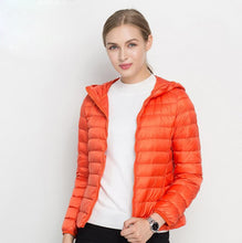 Load image into Gallery viewer, Winter Women Ultra Light Down Jacket White Duck Down Hooded Jackets Long Sleeve Warm Coat Parka Female Solid Portable Outwear - SWAGG FASHION
