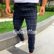 Load image into Gallery viewer, 2019 sexy high wasit spring summer fashion pocket Men&#39;s Slim Fit Plaid Straight Leg Trousers Casual Pencil Jogger Casual Pants - SWAGG FASHION
