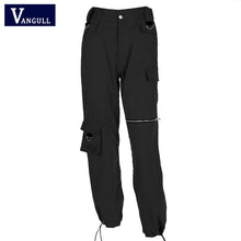 Load image into Gallery viewer, Vangull New High Waist Cargo Pants Women Streetwear Casual Sweatpants Loose Pocket Zipper Lace Up Hip Hop Joggers Trousers 2019 - SWAGG FASHION
