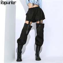 Load image into Gallery viewer, Rapwriter Fashion Detachable Two Ways Of Wearing Stretch High Waist Long Pants Women 2018 New Loose Cargo Jogger Women T - SWAGG FASHION
