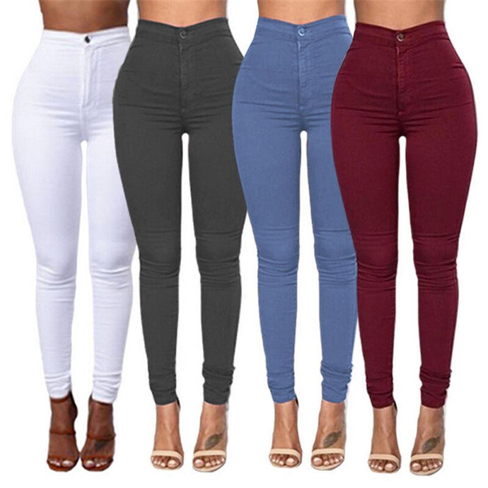 High Waist Trousers Women Stretch Slim Pencil Jeans Pants Female Joggers Clothing Plus Size 3XL Skinny Pants - SWAGG FASHION