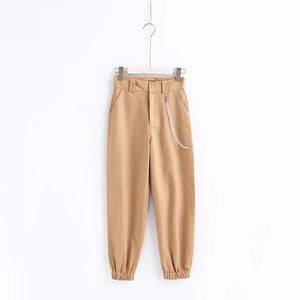 Vangull Harem Pants Womens Jogger Pant Ankle-length 2019 New Spring Fashion Female Side Metal Chain Casual Cargo Pant Camo Print - SWAGG FASHION