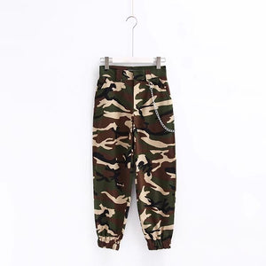 Vangull Harem Pants Womens Jogger Pant Ankle-length 2019 New Spring Fashion Female Side Metal Chain Casual Cargo Pant Camo Print - SWAGG FASHION