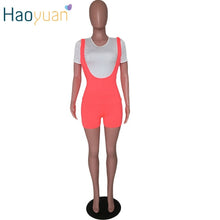 Load image into Gallery viewer, HAOYUAN Two Piece Sets Women Clothes White T-shirt Top and Pink Playsuit Shorts Set 2 Piece Outfit Sexy Club Party Matching Sets - SWAGG FASHION
