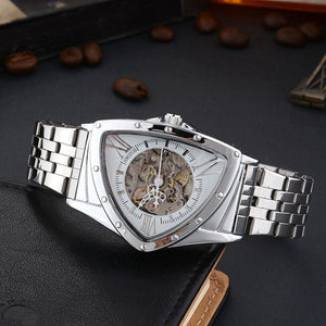 Features Hollow Triangular Mechanical Watches Stainless Steel Men's Wristwatches Fashion Brand Men Clock Male Dropshipping!!! - SWAGG FASHION