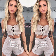 Load image into Gallery viewer, Hirigin 2 Piece Set Women 2018 Tracksuit Sexy Women Crop Top Set Sexy Bandage Outfits Women Clothes Tank Tops + Hot Pants Shorts - SWAGG FASHION
