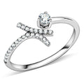 DA145 - High polished (no plating) Stainless Steel Ring with AAA Grade
