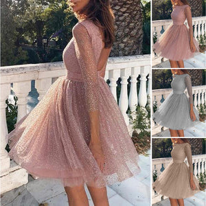 belle poque o neck long sleeve sequined party dresses women Sexy lace streetwear midi dress female 2020 spring dress vestido - SWAGG FASHION