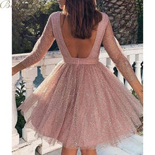 Load image into Gallery viewer, belle poque o neck long sleeve sequined party dresses women Sexy lace streetwear midi dress female 2020 spring dress vestido - SWAGG FASHION
