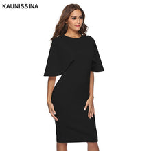 Load image into Gallery viewer, KAUNISSINA Elegant Cocktail Dress Bodycon Solid Knee Length Formal Party Gowns Back Split Robe Homecoming Dresses - SWAGG FASHION
