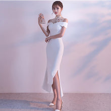 Load image into Gallery viewer, FADISTEE 2019 New arrival cocktail party prom Dresses Vestido de Festa lace ivory tea length style sexy see through backless - SWAGG FASHION
