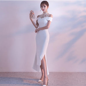 FADISTEE 2019 New arrival cocktail party prom Dresses Vestido de Festa lace ivory tea length style sexy see through backless - SWAGG FASHION