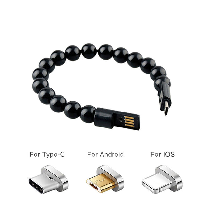 Wearable USB recharging Bracelet Beads recharging Cable flexible USB Phone charging - SWAGG FASHION