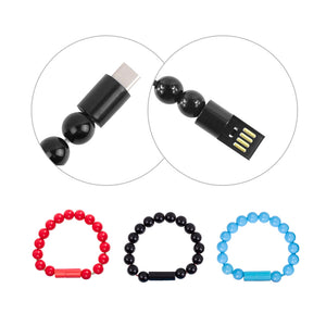 Wearable USB recharging Bracelet Beads recharging Cable flexible USB Phone charging - SWAGG FASHION