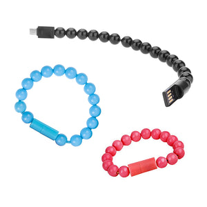 Wearable USB recharging Bracelet Beads recharging Cable flexible USB Phone charging - SWAGG FASHION