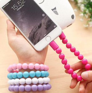 Wearable USB recharging Bracelet Beads recharging Cable flexible USB Phone charging - SWAGG FASHION