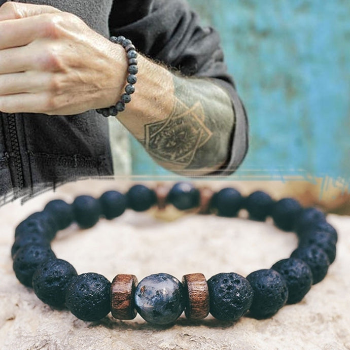 Men Bracelet Natural Moonstone Bead Tibetan Buddha Bracelet chakra Lava Stone Diffuser Bracelets Men Jewelry gift Drop Shipping - SWAGG FASHION