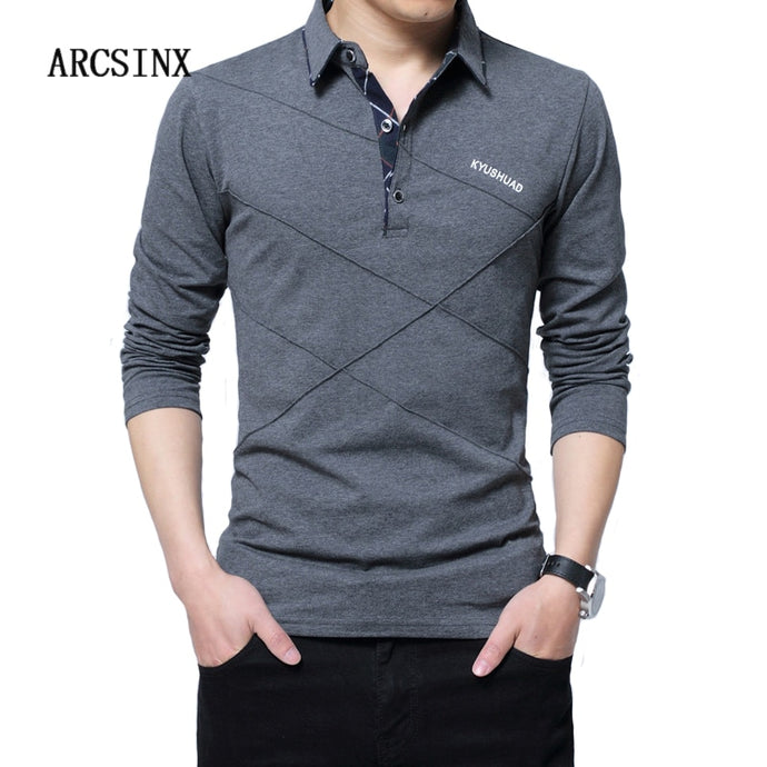 ARCSINX 5XL Polo Shirt Men Plus Size 3XL 4XL Autumn Winter Brand Men's Polo Shirt Long Sleeve Casual Male Shirt Mens polo Shirts - SWAGG FASHION