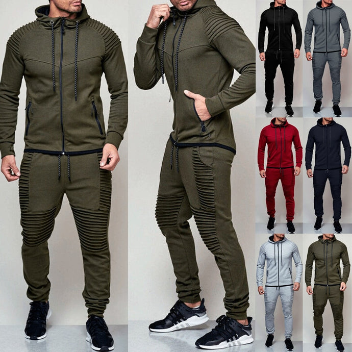 Hirigin 2 pieces Autumn Running tracksuit men Sweatshirt Sports Set Gym Clothes Men Sport Suit Training Suit Sport Wear - SWAGG FASHION