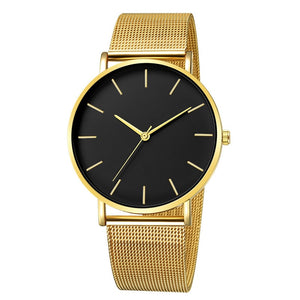 Fashion Casual Watch Womens Metal Hour Reloj Mujer Quartz Wristwatch Simple Montre Femme Mesh Black Stainless Steel Bracelet saa - SWAGG FASHION