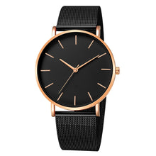 Load image into Gallery viewer, Fashion Casual Watch Womens Metal Hour Reloj Mujer Quartz Wristwatch Simple Montre Femme Mesh Black Stainless Steel Bracelet saa - SWAGG FASHION
