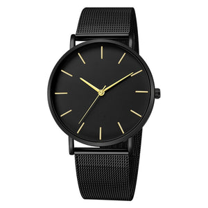 Fashion Casual Watch Womens Metal Hour Reloj Mujer Quartz Wristwatch Simple Montre Femme Mesh Black Stainless Steel Bracelet saa - SWAGG FASHION