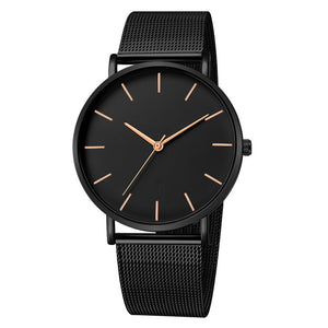 Fashion Casual Watch Womens Metal Hour Reloj Mujer Quartz Wristwatch Simple Montre Femme Mesh Black Stainless Steel Bracelet saa - SWAGG FASHION