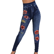 Load image into Gallery viewer, CALOFE Fashion Women Leggings Floral Print Pencil Pants Leggins 3XL Plus Size Casual High Waist Faux Denim Leggings Bottoms New - SWAGG FASHION
