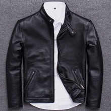 Load image into Gallery viewer, Retro Genuine Leather Jacket Men Autumn Motorcycle Leather Coat 100% Real Cow Leather Jackets Slim Vintage 2019 S681 KJ3210 - SWAGG FASHION
