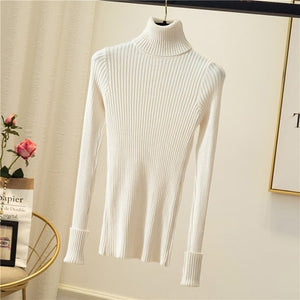 Languid turn over high collar finger hole sweater in autumn winter warm thickened Pullover elastic bottoming sweater - SWAGG FASHION