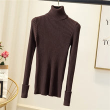 Load image into Gallery viewer, Languid turn over high collar finger hole sweater in autumn winter warm thickened Pullover elastic bottoming sweater - SWAGG FASHION
