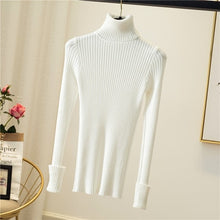 Load image into Gallery viewer, Languid turn over high collar finger hole sweater in autumn winter warm thickened Pullover elastic bottoming sweater - SWAGG FASHION
