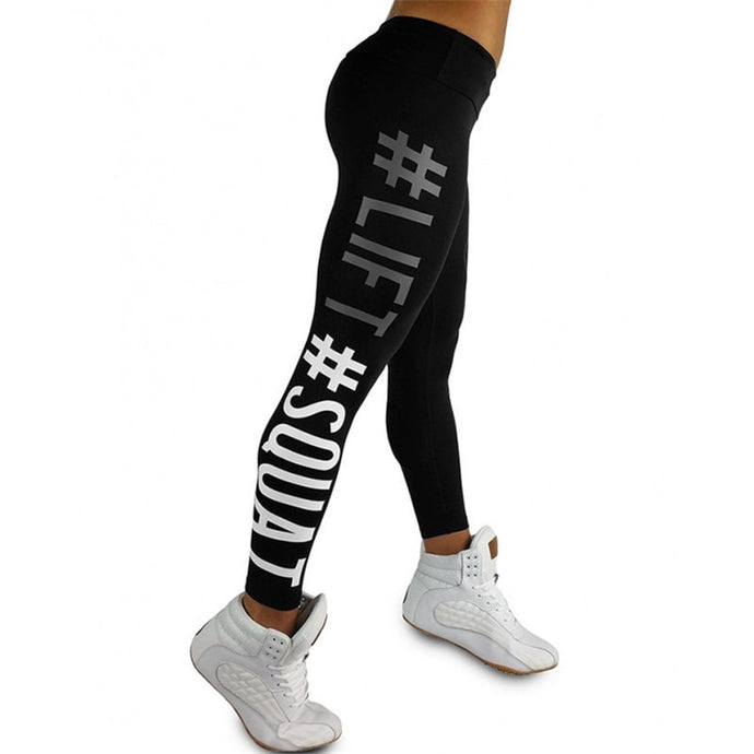 New Tightening Leggings Women Leggins Female Elastic Pant Capri Women Fitness Leggings Letters Print Slim Trouser - SWAGG FASHION