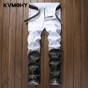 Jeans Men High Quality Fashion Denim Jean New Hip Hop Design White Skinny Biker Retro Jeans For Male Ripped Streetwear Plus Size - SWAGG FASHION