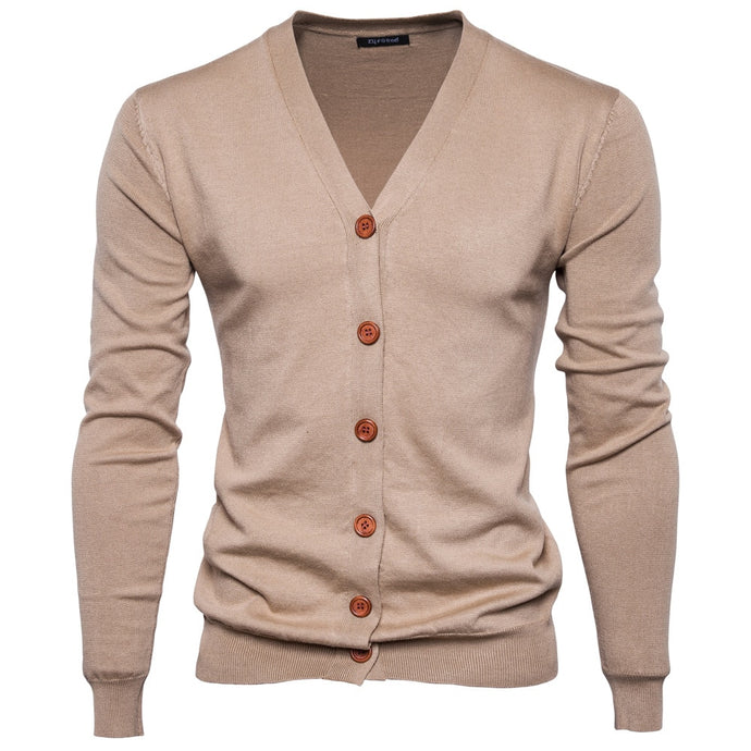 Men Cardigan Sweater Slim Fit Solid Knitted Long Sleeve Casual Knitwear Autumn Winter Sweater Coat Male Basic Overwear Brand New - SWAGG FASHION