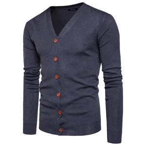 Men Cardigan Sweater Slim Fit Solid Knitted Long Sleeve Casual Knitwear Autumn Winter Sweater Coat Male Basic Overwear Brand New - SWAGG FASHION