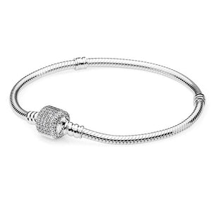 New Silver Plated Charm Bracelets Cute Mickey Snake Chain Fit Fine Basic Bracelets For Women Fashion Charms Beads DIY Jewelry - SWAGG FASHION